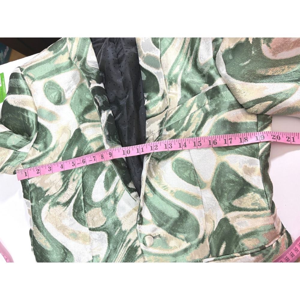 Kent & Park Italy Mens Kelly Green Gold Swirl Jacquard Blazer Sport Coat J114 38 - Picture 4 of 7